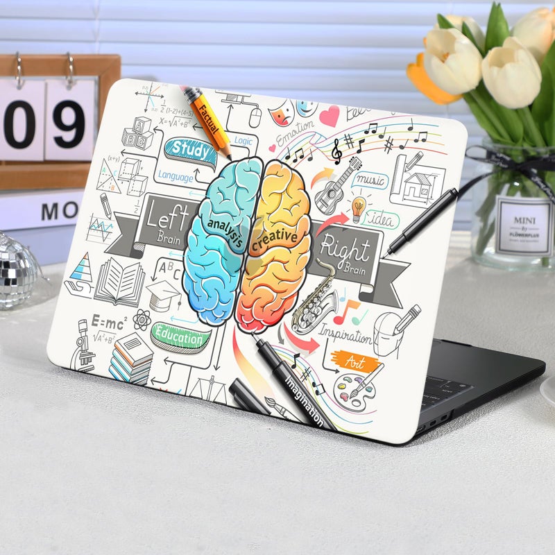 Funut for MacBook Air 13 Inch Case A1466 A1369 Release 2017-2010, Rubber Plastic Hard Shell Case Matte Coated Soft Touch Cover Fashion Style for MacBook Air 13.3 Inch A1466 A1369,Cartoon Brain - Image 1